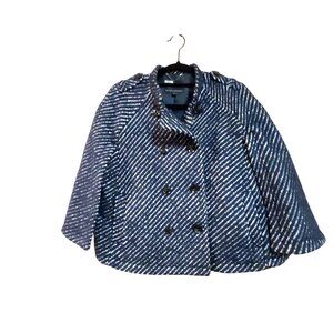 Banana Republic Textured Diagonal Stripe Cape Jacket S